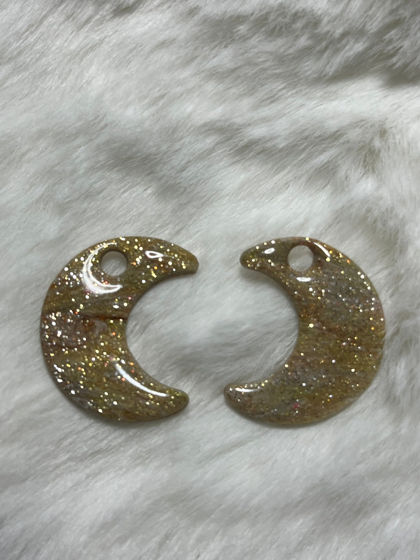 Pampilles Lune- Pampilles en pâte polymère pour créoles