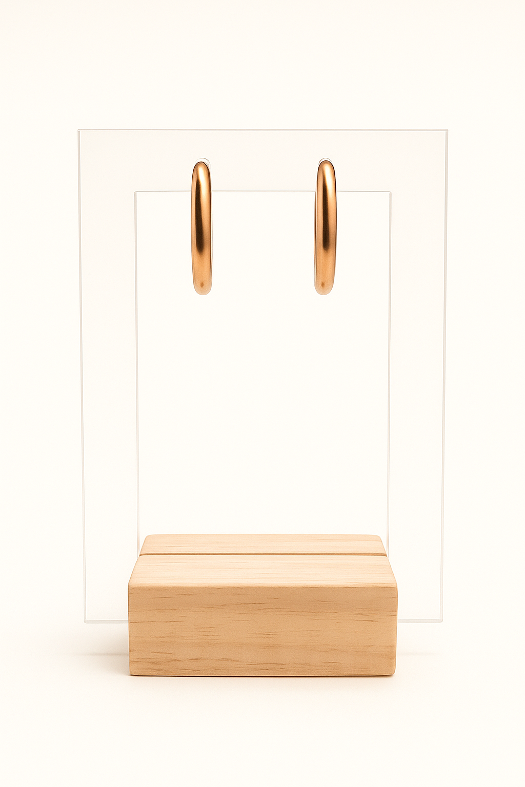 Créoles couleur or rose 20 mm.