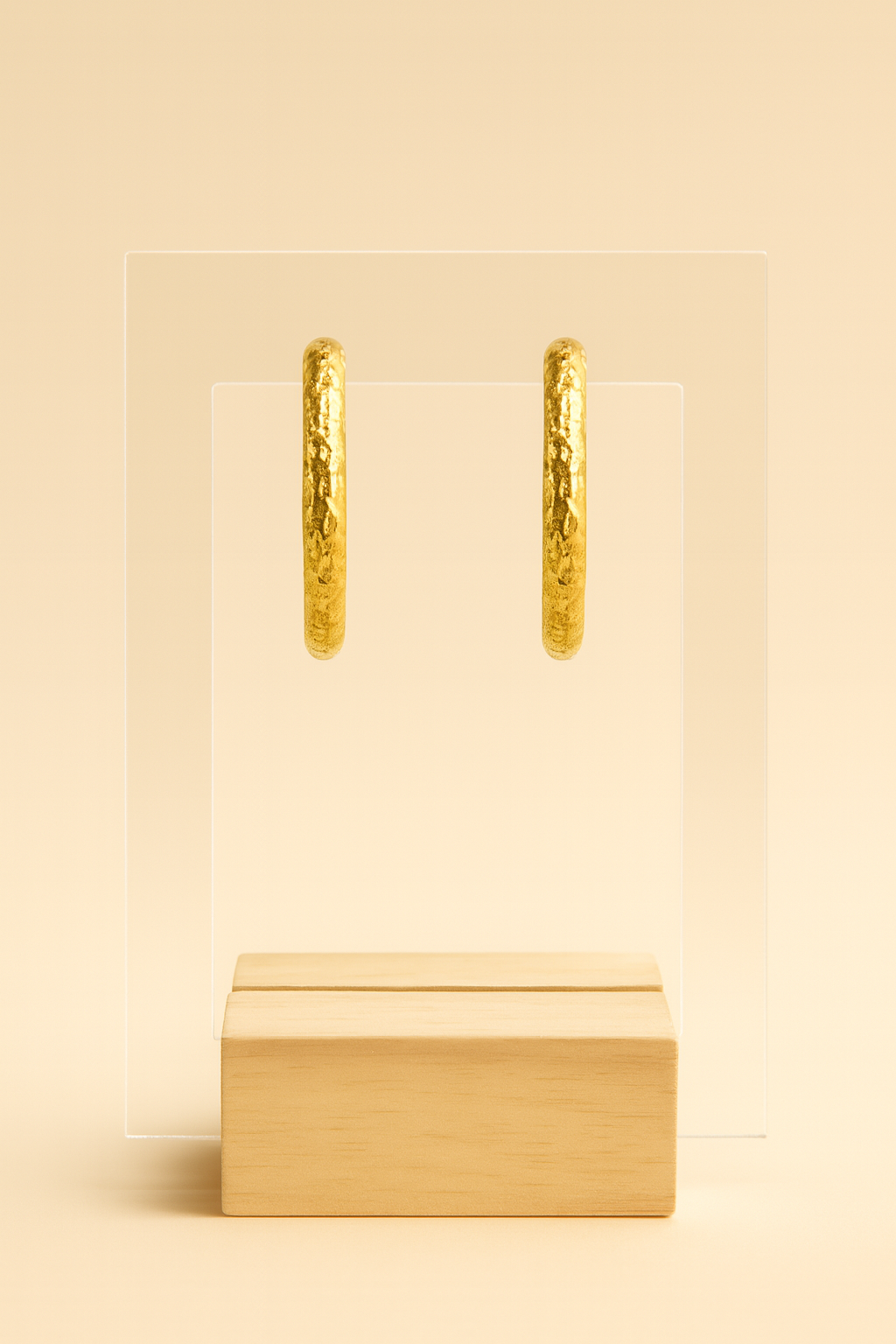 Créoles frappées dorées 18, 22 et 25 mm