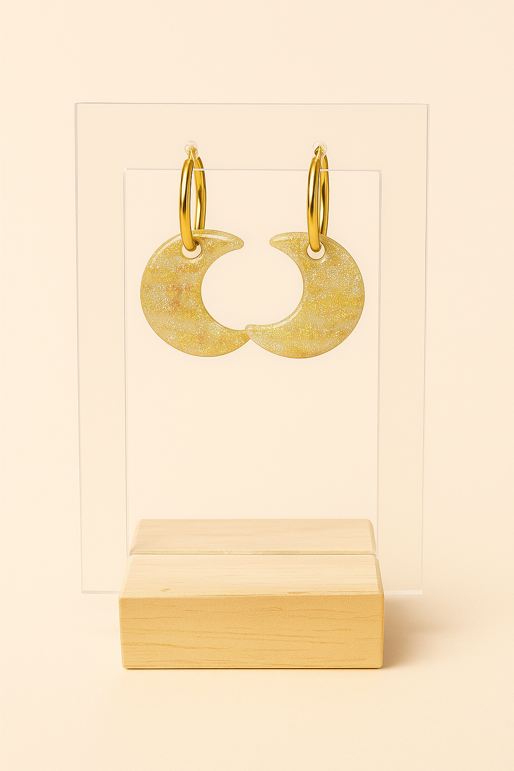 Pampilles Lune- Pampilles en pâte polymère pour créoles