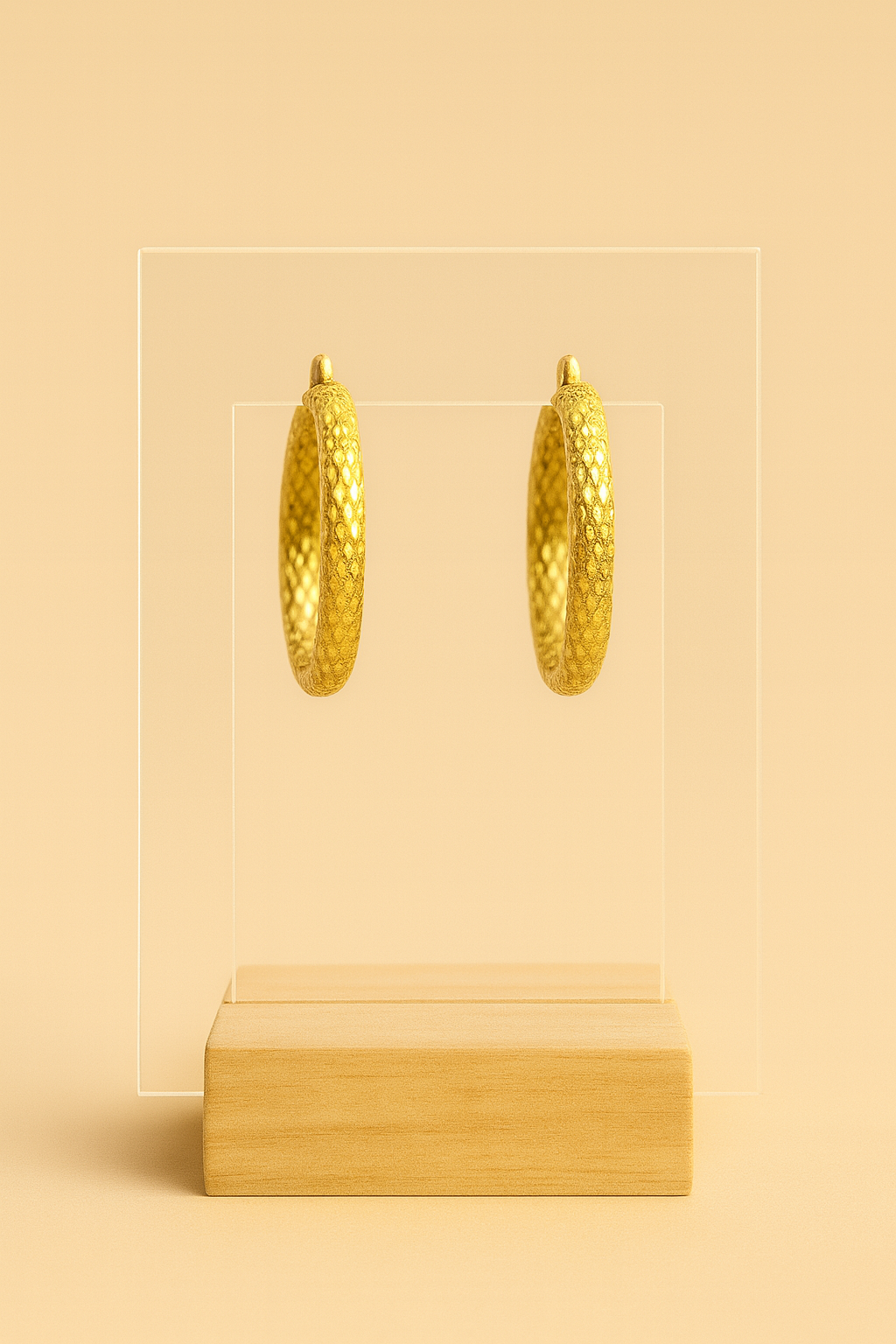 Créoles frappées dorées 18, 22 et 25 mm