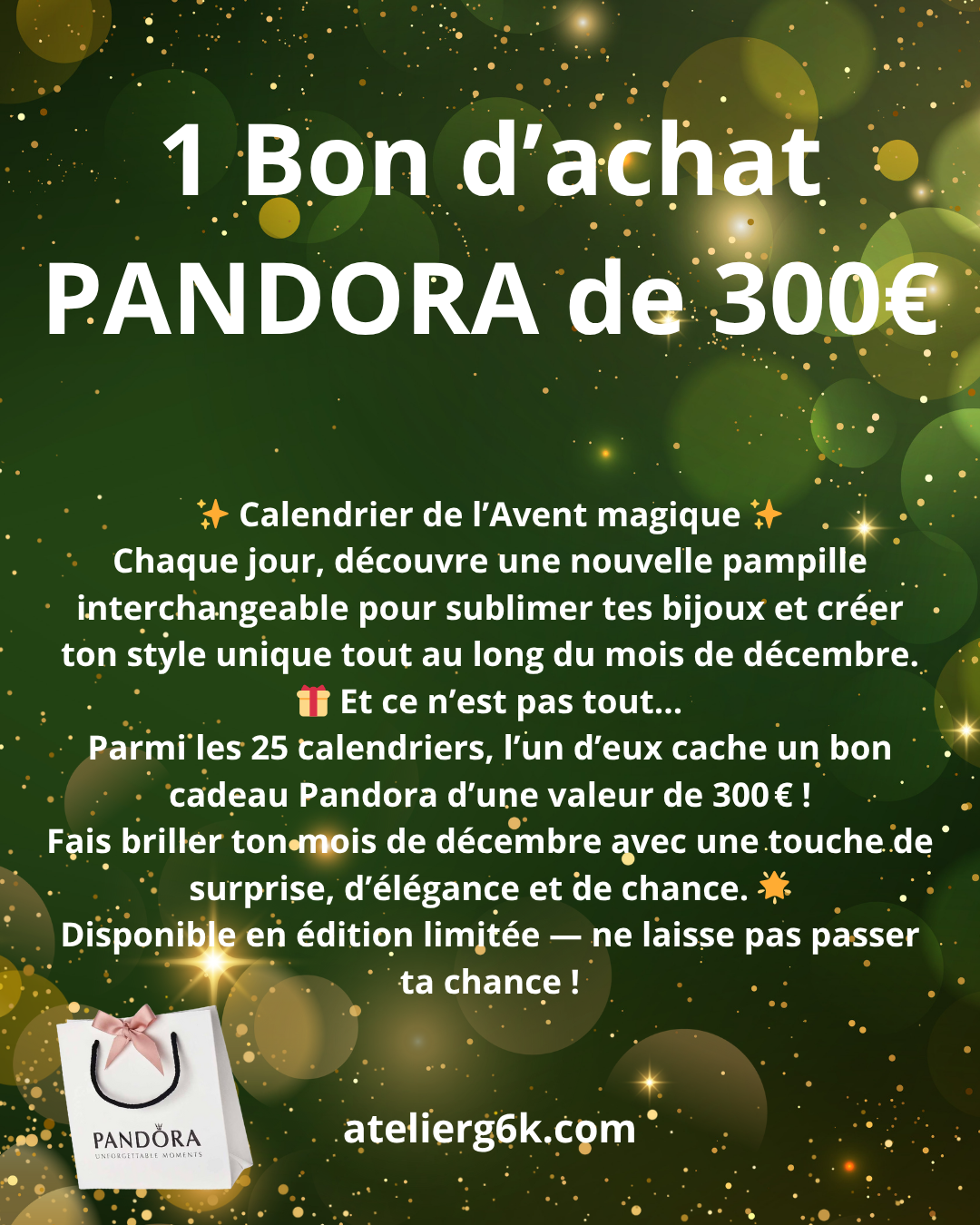 Calendrier de l’Avent 24 cases+ créoles dorées