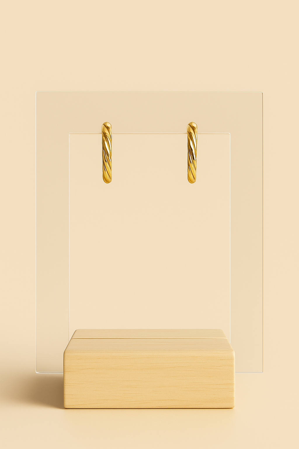 Créoles torsadées dorées 17 et  19 mm.