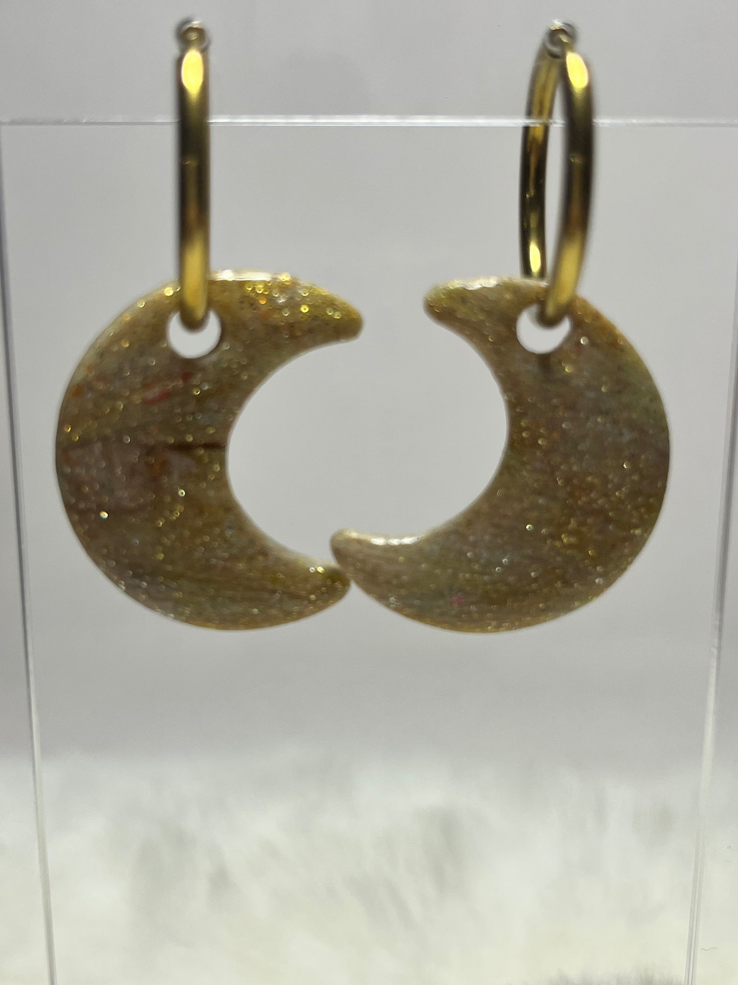 Pampilles Lune- Pampilles en pâte polymère pour créoles