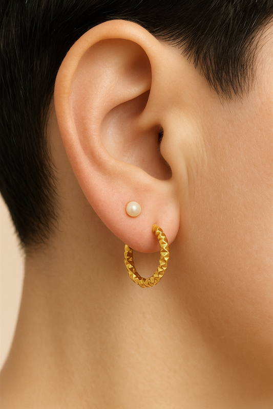 Créoles effet diamants 17 mm.